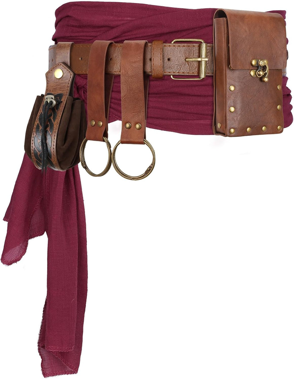 Renaissance Belt Pouch Medieval Pirate Costume Accessories Set for Cosplay