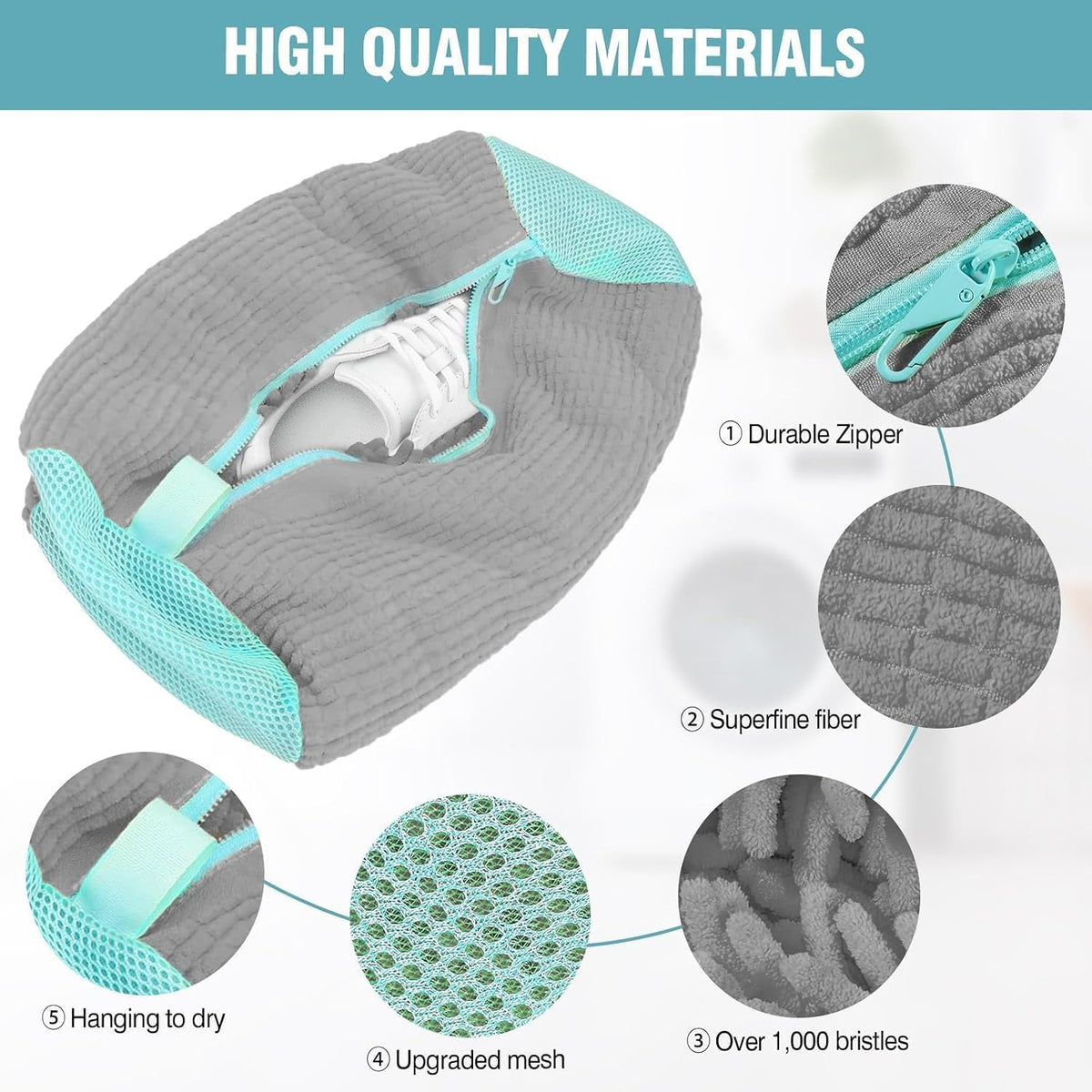 Shoe Washing Machine Bag, Shoe Laundry Bag for Washer and Dryer