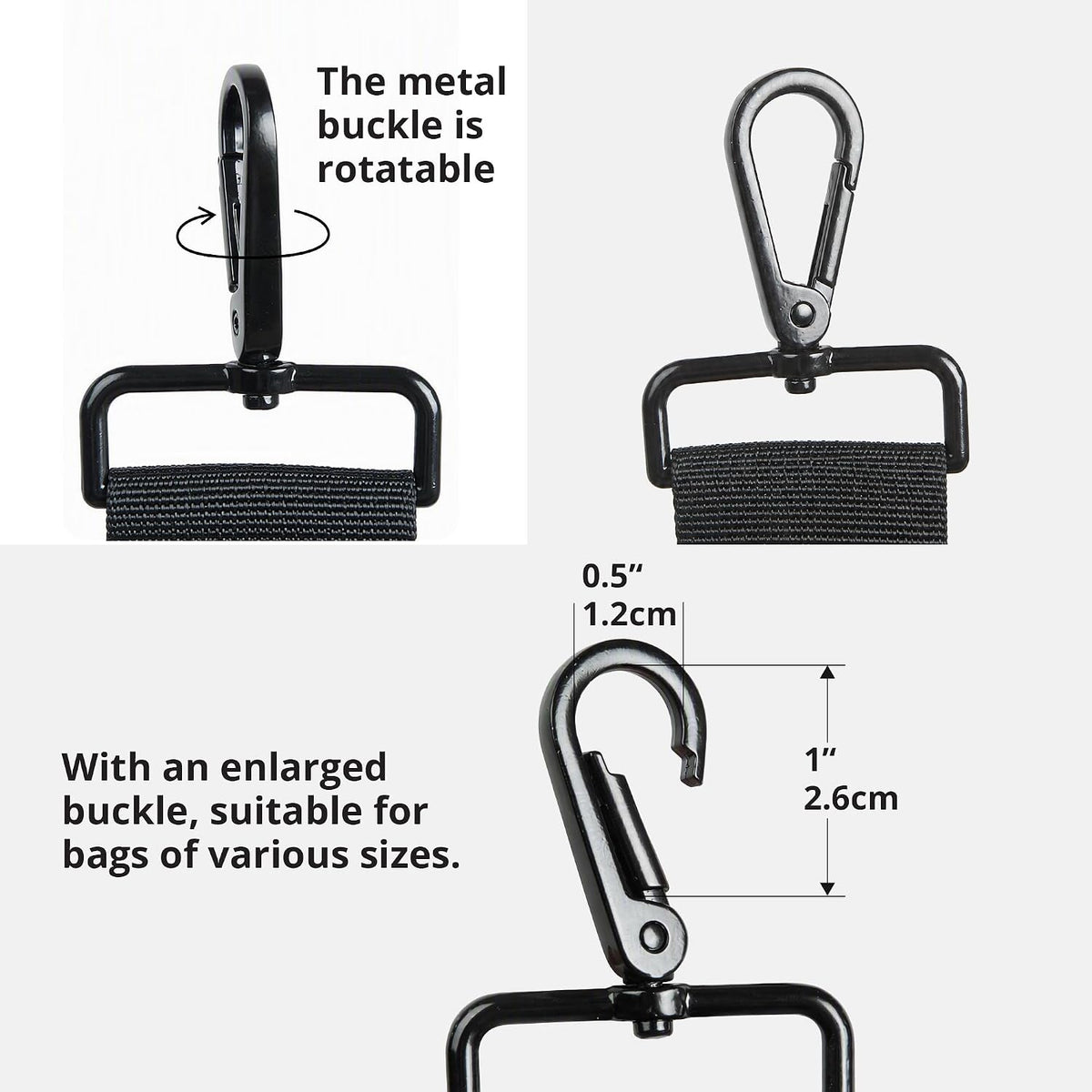 Shoulder Strap 59’’ Universal Adjustable Belt Strap Bag Strap with Loop
