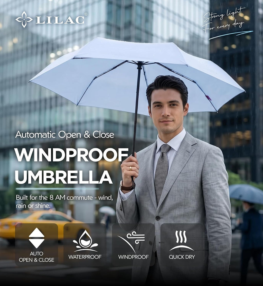 Umbrella Travel Size Compact Auto Open Close, Windproof for Rain