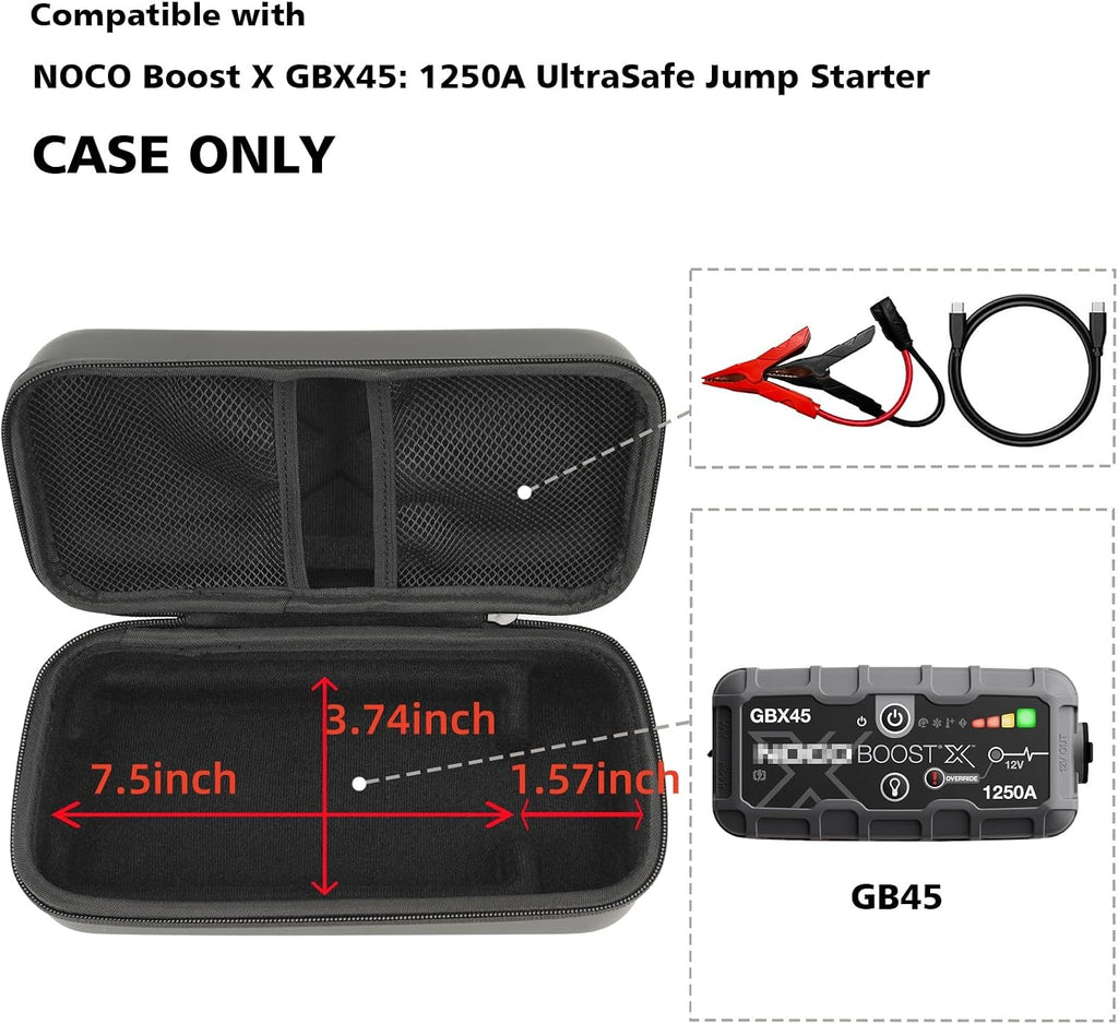 EVA Protection Case Compatible with NOCO Jump Starters - Boost X GBX45 1250A 12V UltraSafe Lithium Jump Starter (CASE ONLY)