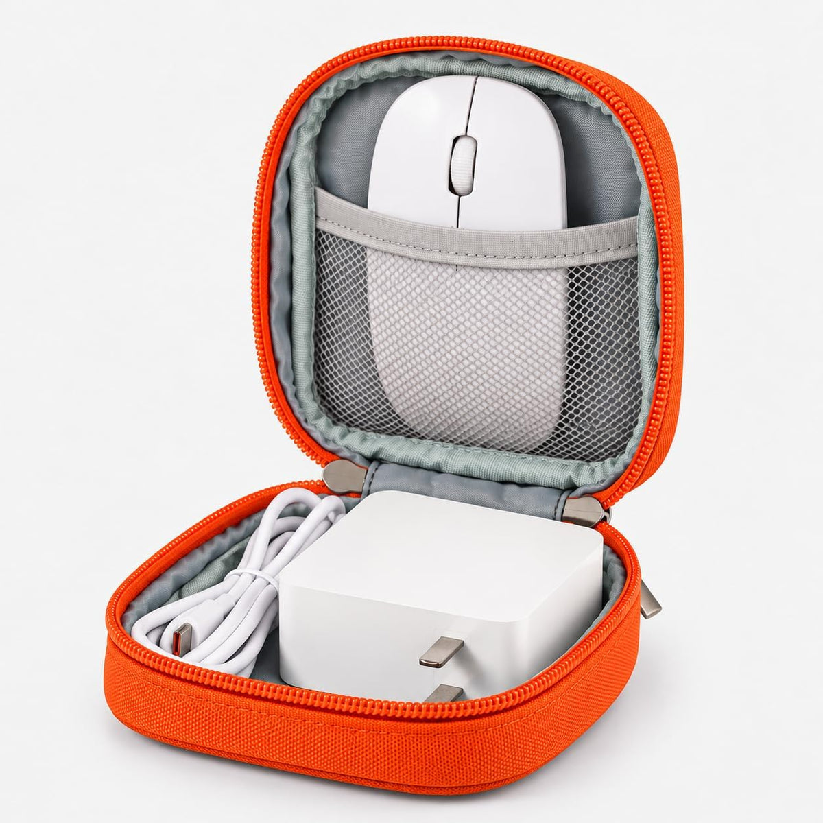 Mini Travel Carry Storage Case, Portable Charger Case Organizer, Small Pouch Compatible with MacBook Power Adapter, Tech Bag for Laptop Accessories Cables, Cords, USB Drives, Power Bank, Earphones