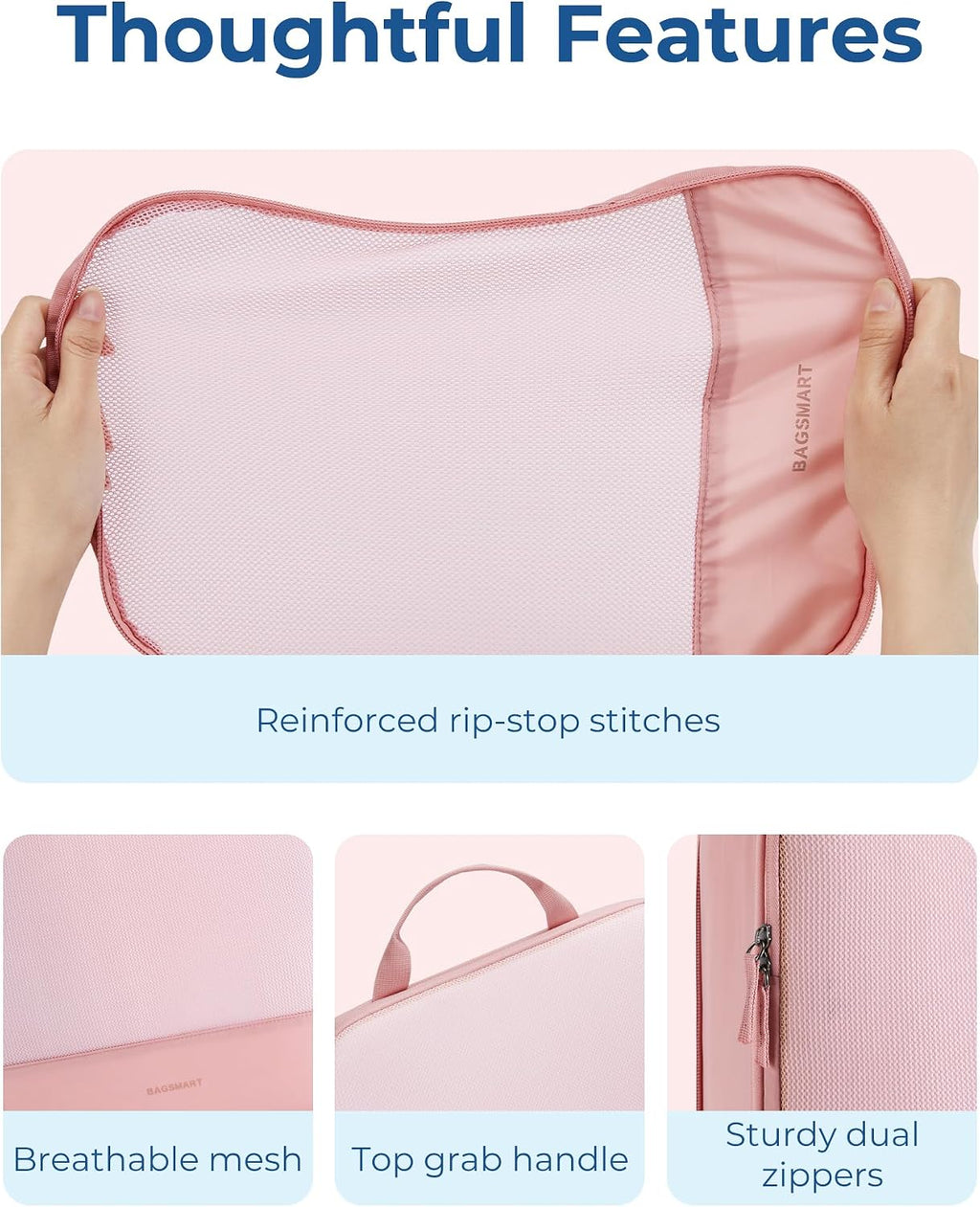 BAGSMART Hanging Compression Packing Cubes 6 Set Cruise Travel Essentials