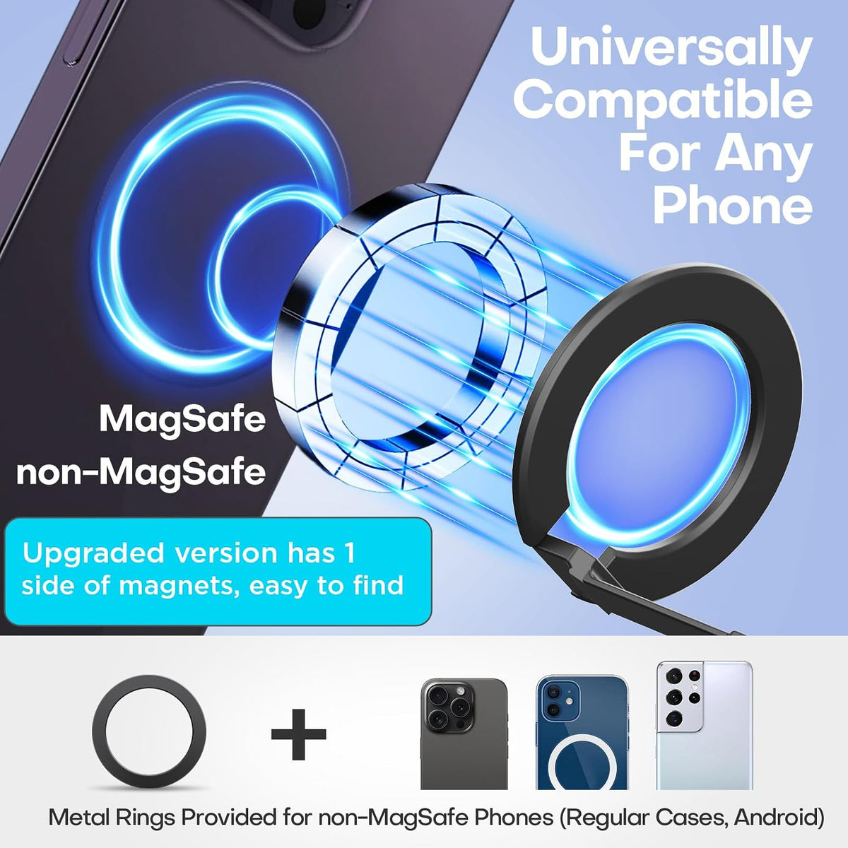 Mini Phone Holder for Plane Seat Back, Airplane Mount for MagSafe, Black