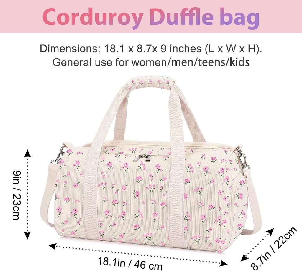 Girls Duffle Bag Kids Weekender Overnight Travel Bags with Shoe Compartment for Girls Dance Bags, Sleepover Bag,Overnight Bag for Teen Girls