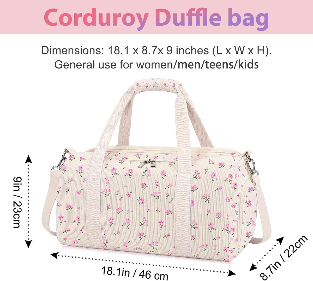 Girls Duffle Bag Kids Weekender Overnight Travel Bags with Shoe Compartment for Girls Dance Bags, Sleepover Bag,Overnight Bag for Teen Girls