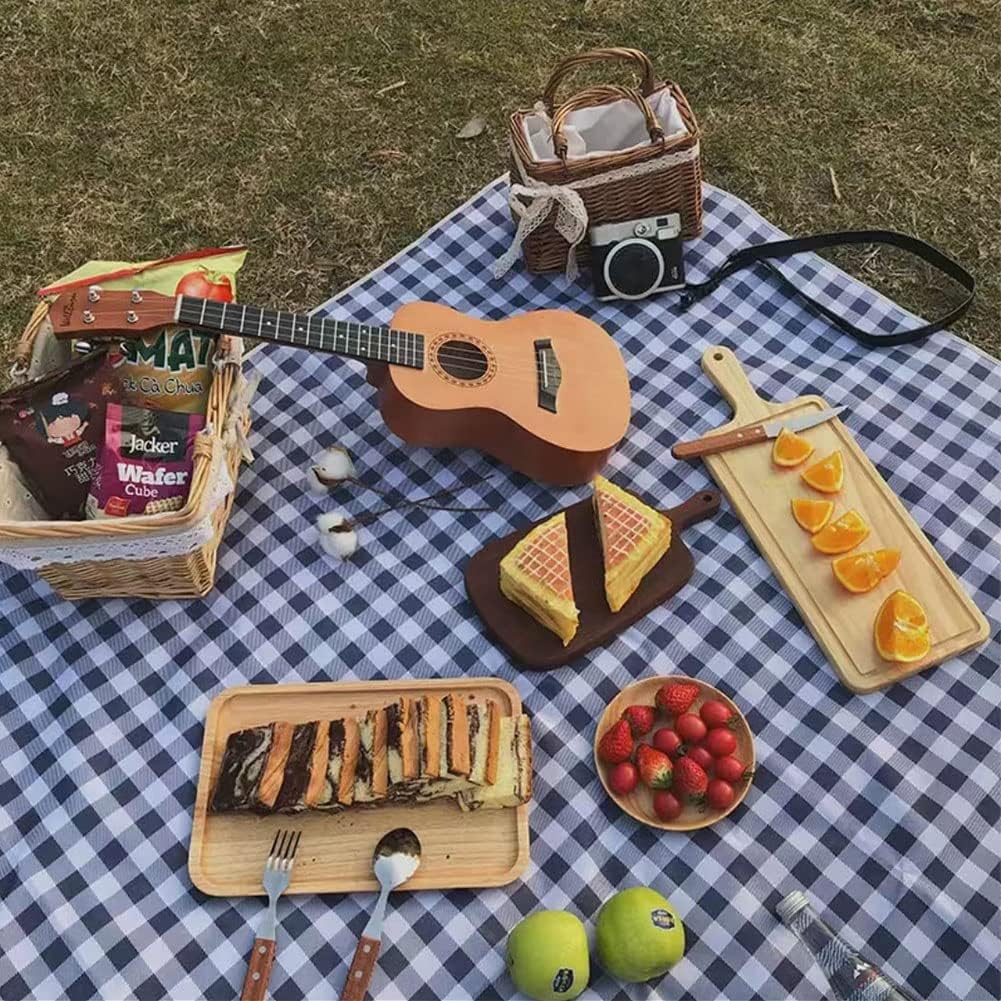 LRUUIDDE Extra Large Picnic Blanket Beach Blankets, Outdoor Foldable Waterproof Sand Mat for Beach Camping Hiking Travel Family Concerts Grass Park Music Festival Lawn Mats (Dark Blue, 80x60inch)