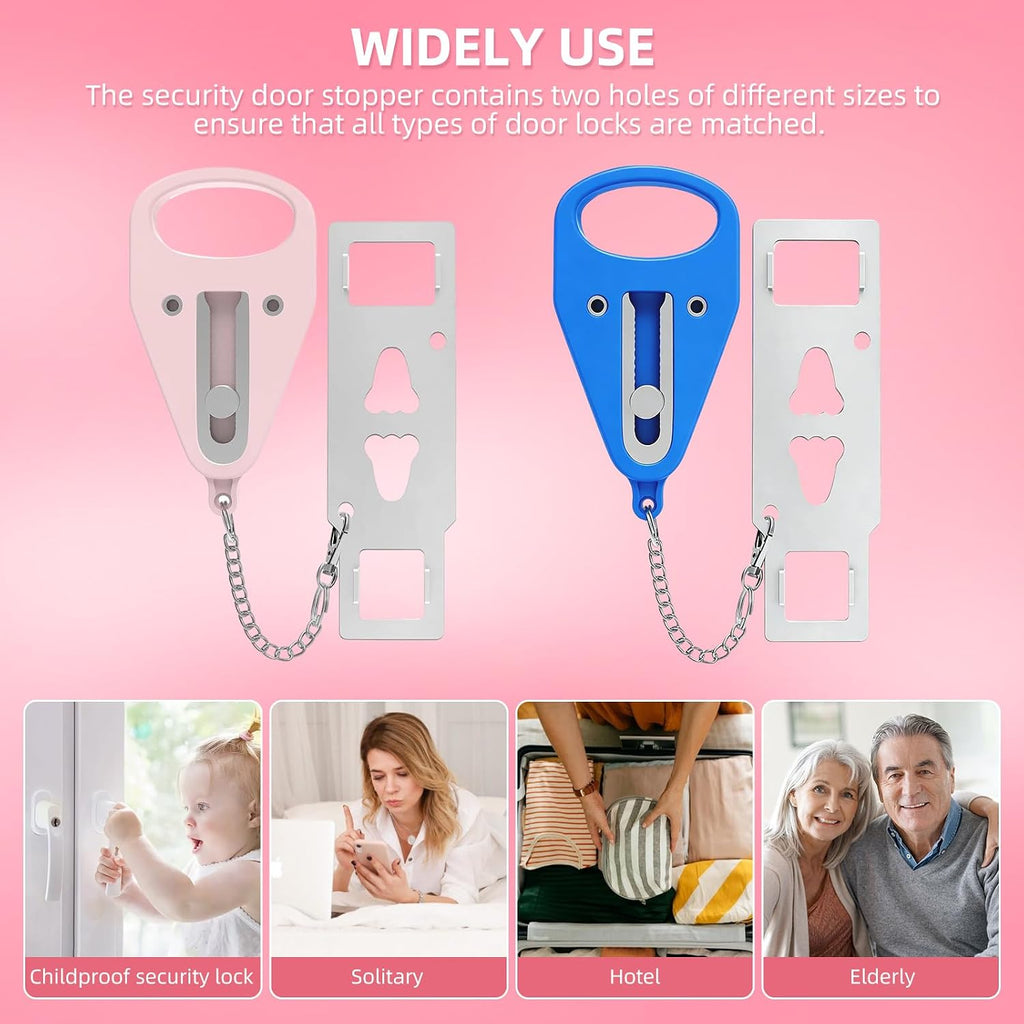 Portable Door Lock for Travel Security Hotel Room Safety Device