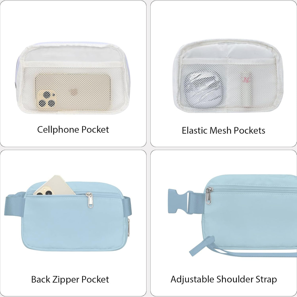 Lamyba Bride to be Gifts, Bridal Shower Gifts, Pearl Patch Bride Fanny Pack for Bachelorette Party Wedding day, Adjustable Strap Waterproof Mrs Crossbody Bag, Blue