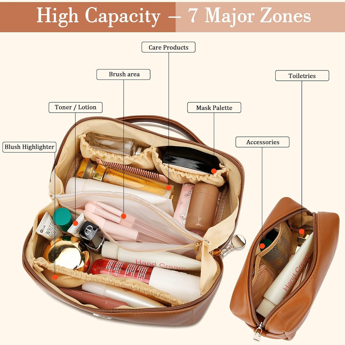Initial Makeup Bag Personalized Gift for Women Teen Girls