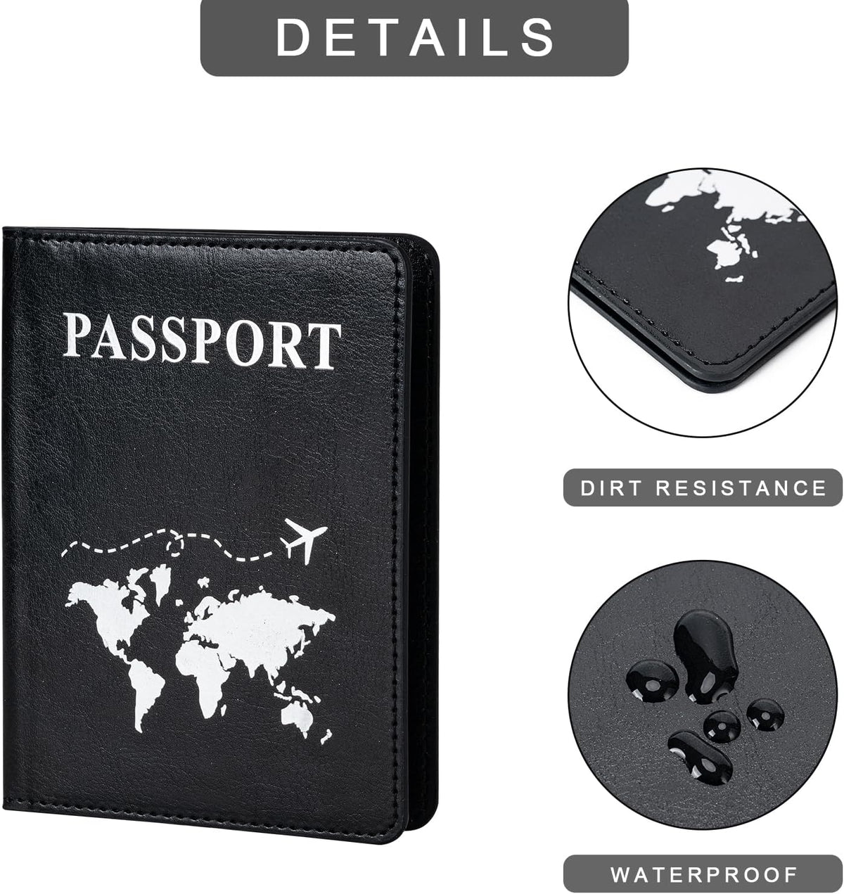 2 Pcs Passport Holders，Ultra Slim Passport Wallet for Travel Essentials
