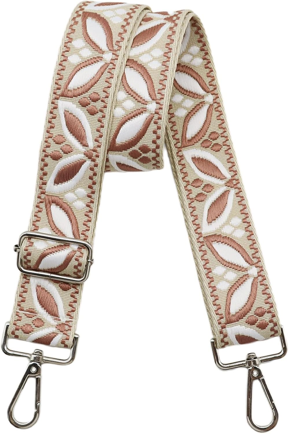 1.5" Wide Purse Strap Silver Hardware Adjustable Replacement Long Crossbody Bag Strap for Thick Shoulder Bags Canvas Handbags Straps