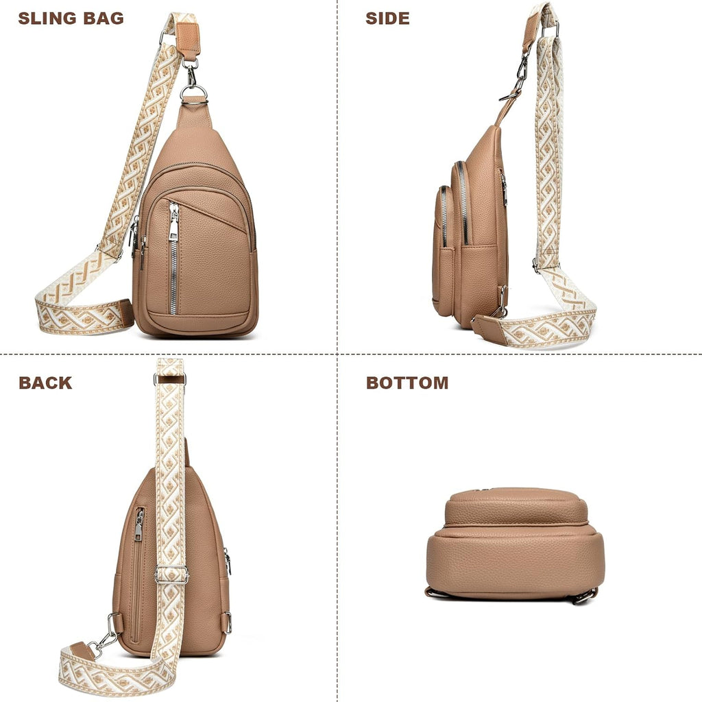 MYHOZEE Crossbody Bags for Women Sling Bag Faux Leather Mini Backpack Purse