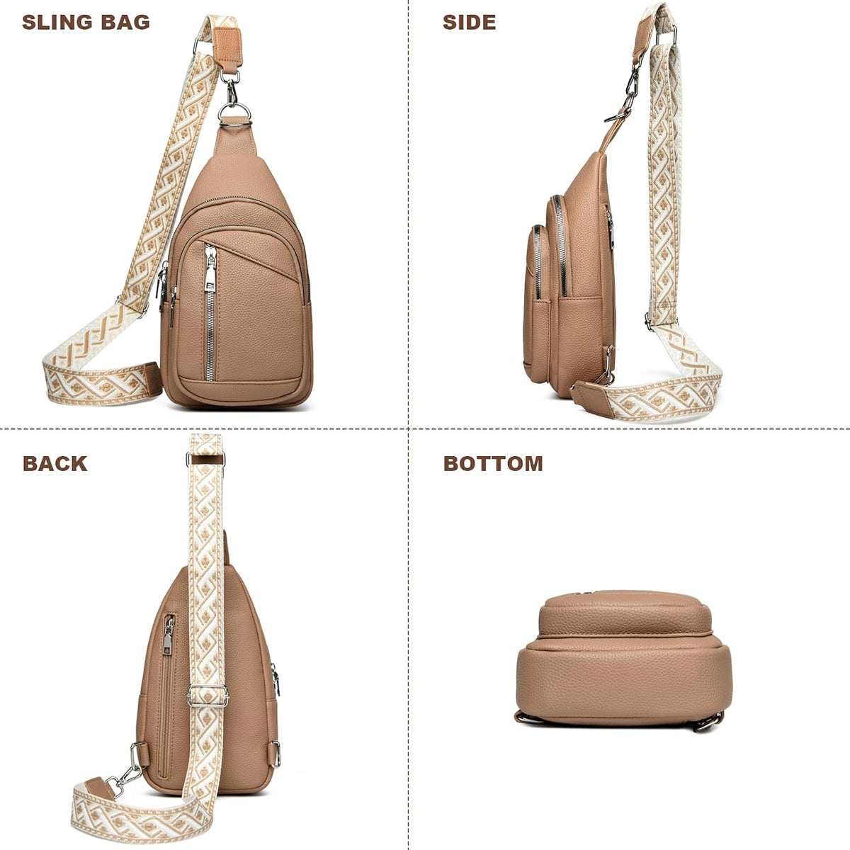 MYHOZEE Crossbody Bags for Women Sling Bag Faux Leather Mini Backpack Purse
