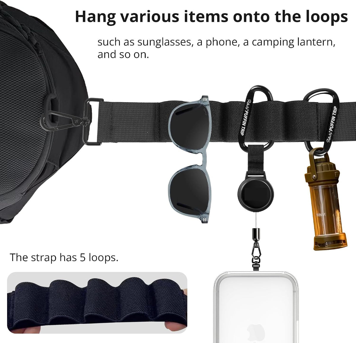 Shoulder Strap 59’’ Universal Adjustable Belt Strap Bag Strap with Loop