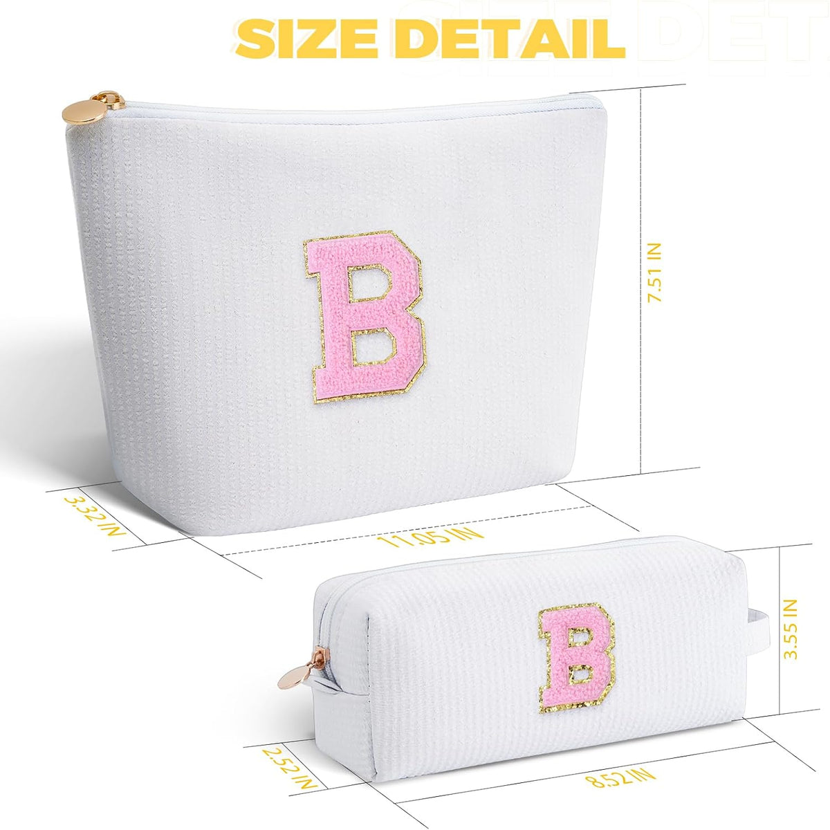 Gifts for Teen Girls Women - Birthday Gifts for 10 11 12 13 14 15 16 17 18 Years Old Girl,Makeup Bag Cosmetic Bag,Teacher Gift Trendy Stuff Toiletry Bag - White,B