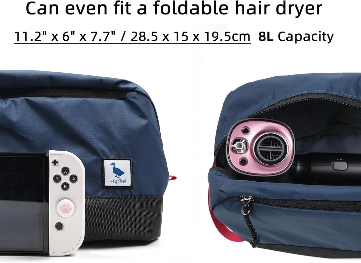 Travel Toiletry Bag 8L, Large Packing Cube with Waterproof TPU Wet/Dry Compartment