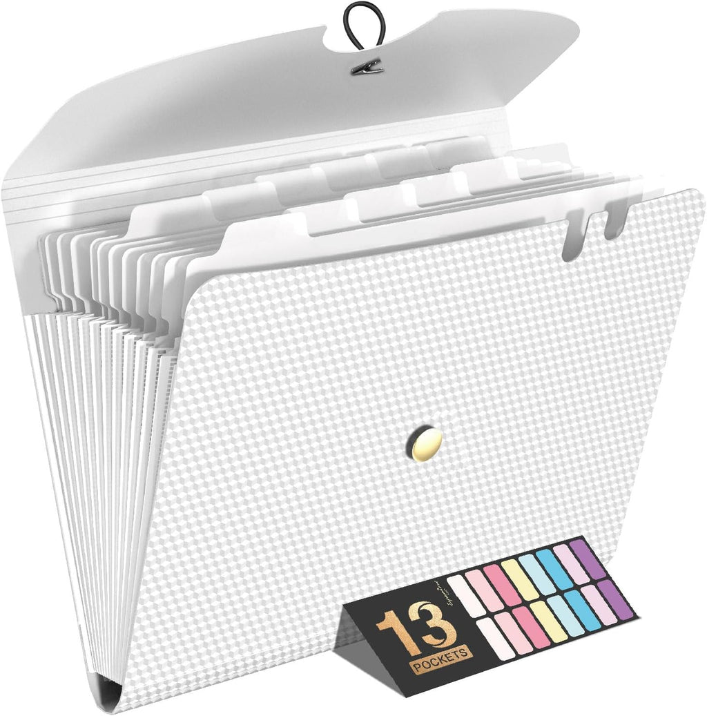 Sooez Expanding File Folders, 13 Pocket Accordion File Organizer, Letter/A4