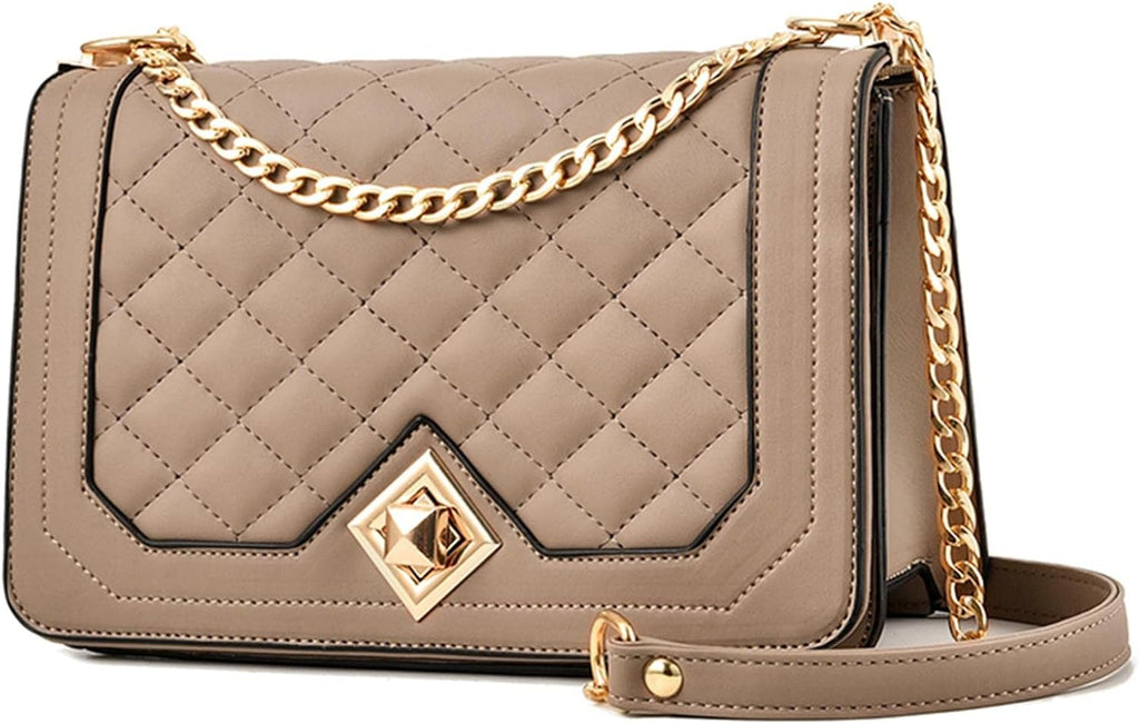 Travistar Crossbody Bags for Women Small Handbags PU Leather Shoulder Bag Purse Evening Bag Quilted Satchels with Chain Strap