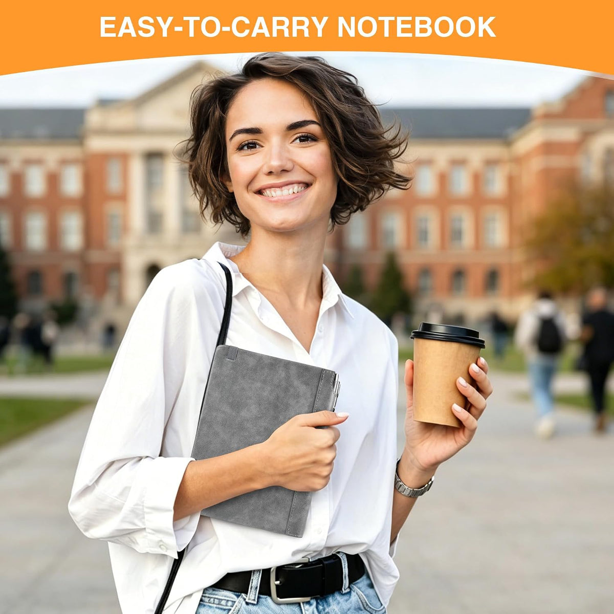 Leather Bound Journal Thick Office Notebooks For Work With Pen,Travel Work Notebook For Women And Men,288 Lined Pages A5 100gsm Paper,Practical Gifts