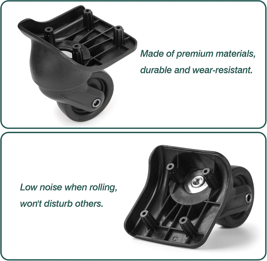 1 Pair Luggage Replacement Caster Wheels, Suitcase Repair Parts EA44-1