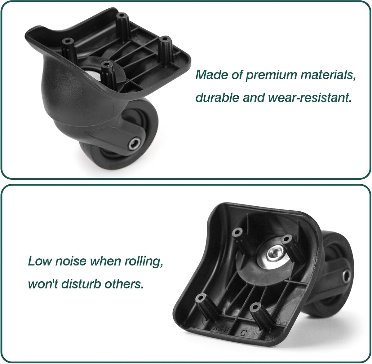 1 Pair Luggage Replacement Caster Wheels, Suitcase Repair Parts EA44-1