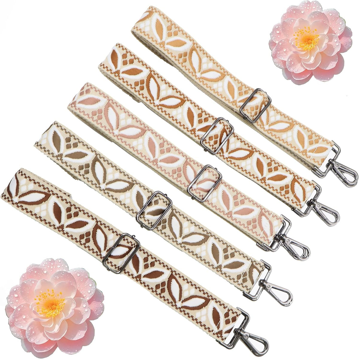 1.5" Wide Purse Strap Adjustable Replacement Gunmetal Hardware Long Crossbody Bag Strap for Thick Shoulder Bags Canvas Handbags Straps