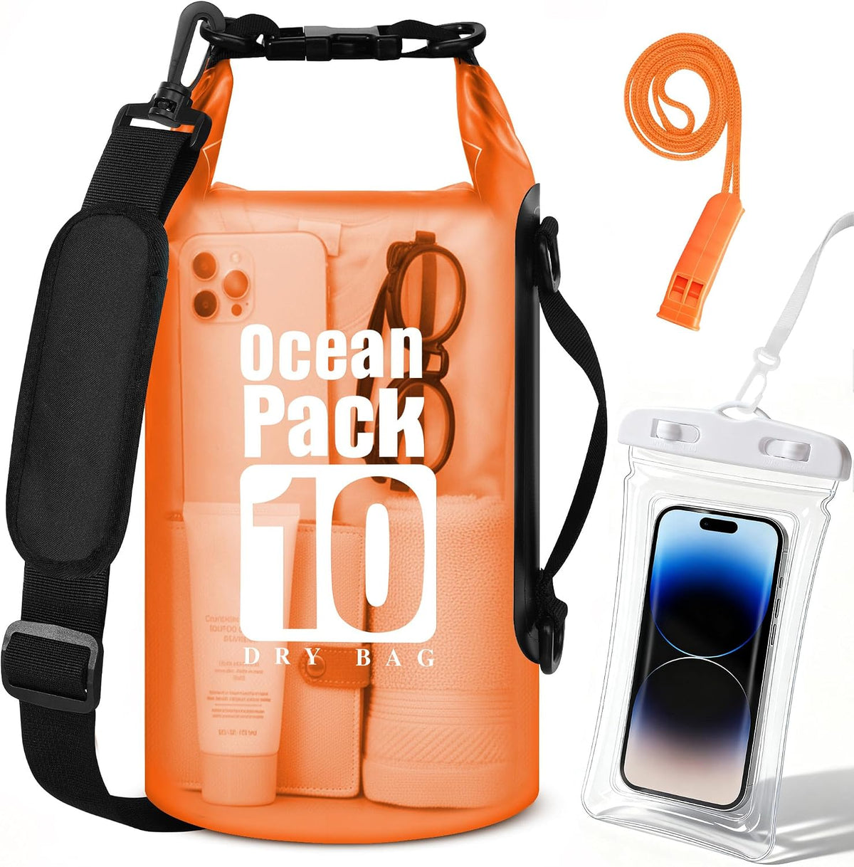 TILYMOL Waterproof Dry Bag Backpack for Kayaking, paddle boarding - 10L