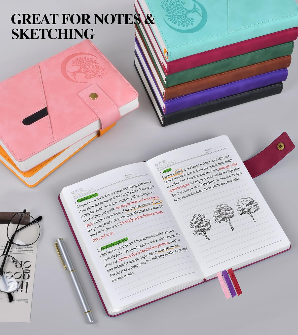 PAIBAS Lined Journal Notebook for Men, A5 Leather Journals for Writing Women, Hardcover Notebooks for Work,School,Note Taking,Travel,Business,Personal daily Diary,200 Page College Ruled (5.9" x 8.4")