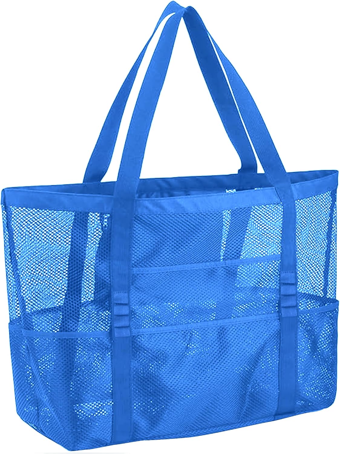 SUPACOOL Large Mesh Beach Bag for Men and Women, Beach Tote Bag for Family,Pool bag, with a Waterproof Zipper Pocket