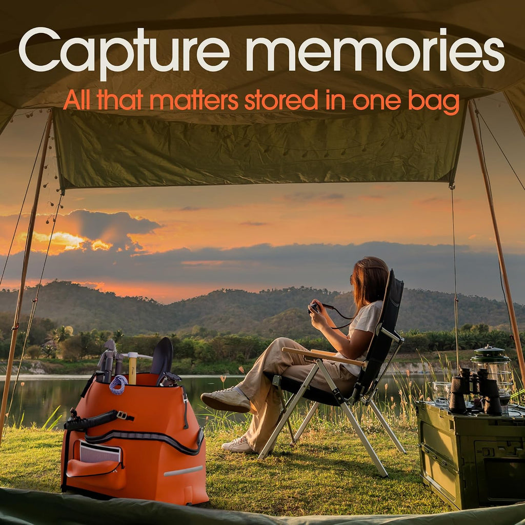 Earth Pak Waterproof Duffel Bag - Large Dry Bag, 1680D TPU, Heavy Duty, Camping & Marine Dry Bag, 8x8 Popout Pocket
