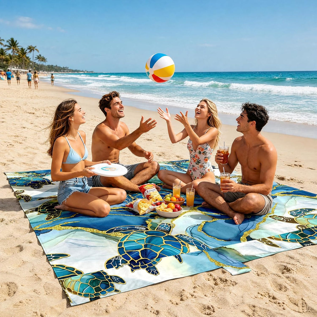 Waterproof Sandproof Beach Blanket Extra Large 79"x79"