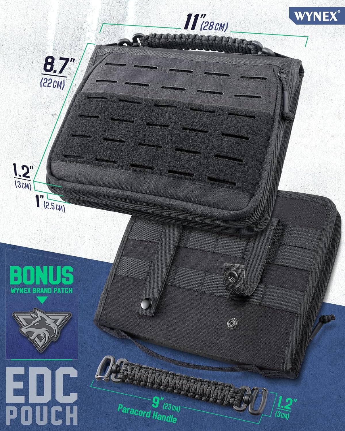 WYNEX Large Tactical Molle Admin Pouch, EDC Tool Organizer Bag
