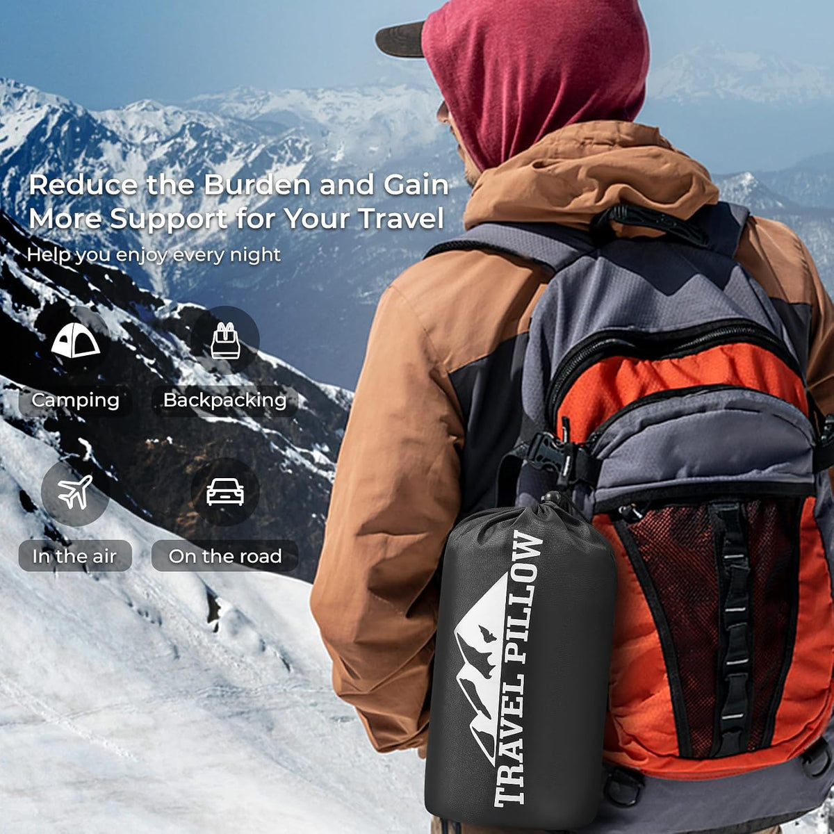 Travel Pillow Memory Foam Pillows, Camping Pillow