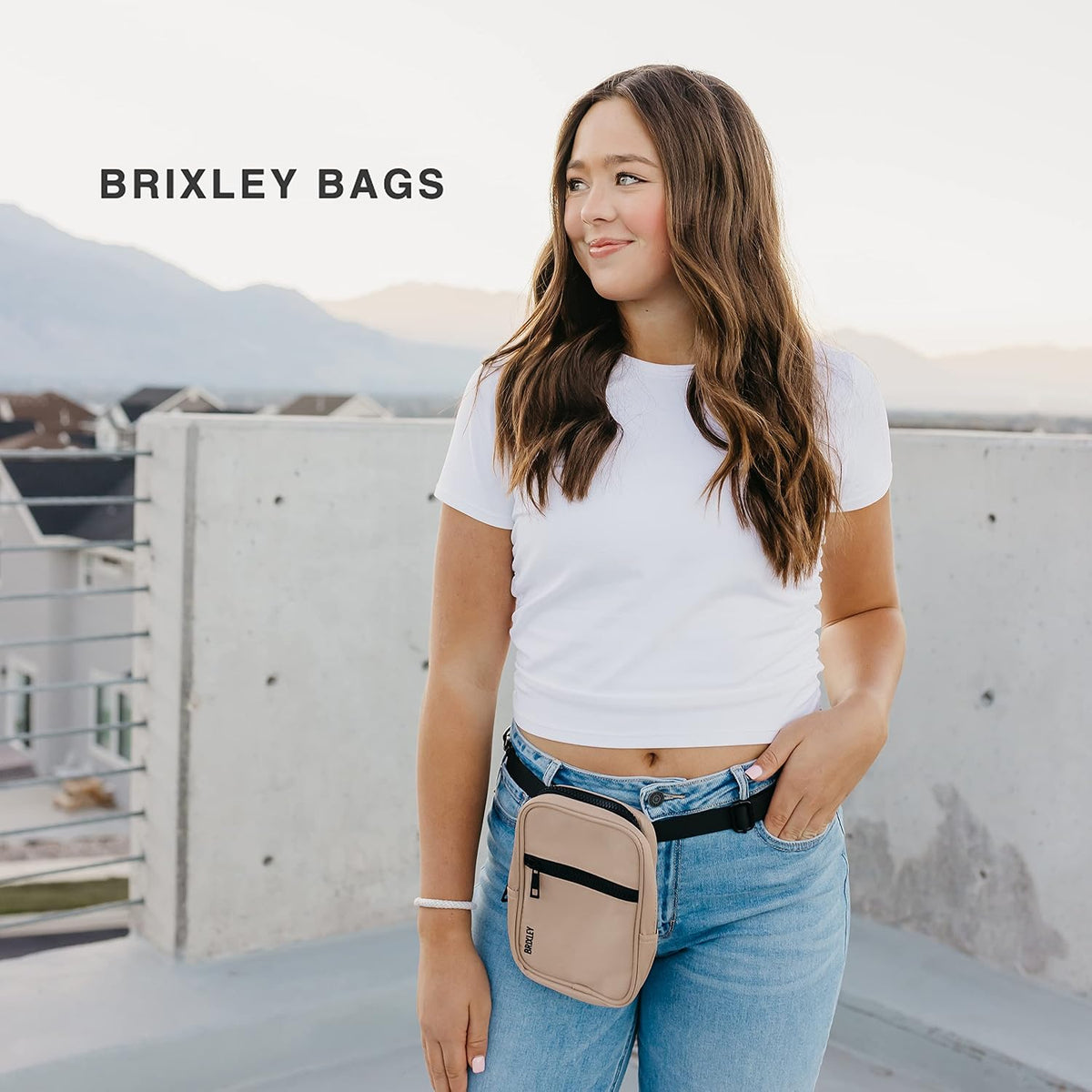 Brixley Crossbody Bag Sling Purse for Women Men Girls Travel, Multi Position Fanny Back Pack (Clear)