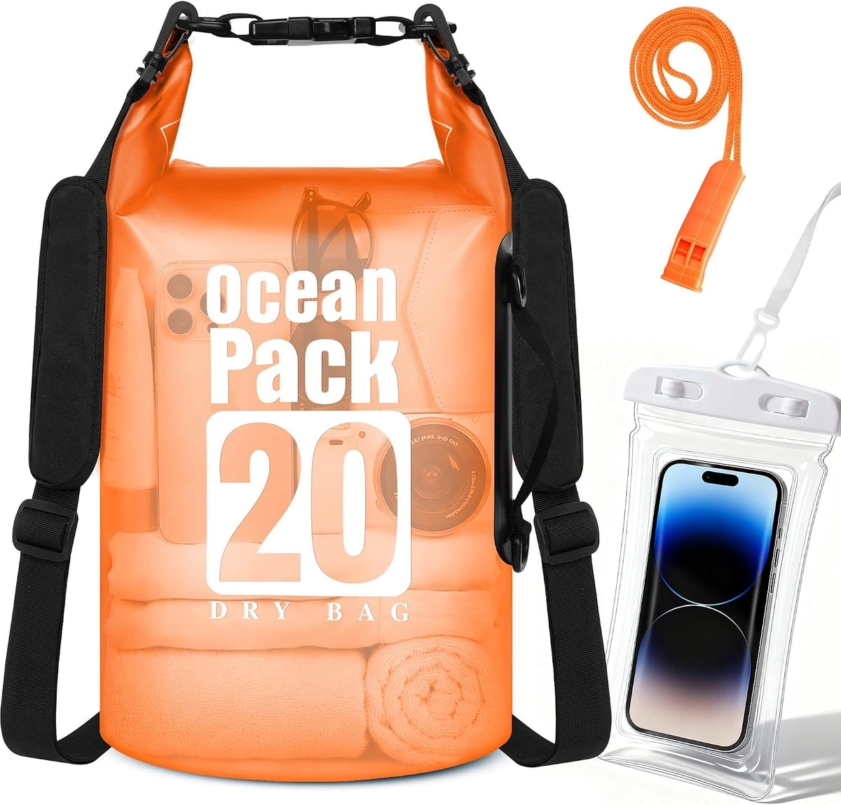 TILYMOL Waterproof Dry Bag Backpack for Kayaking, paddle boarding - 20L