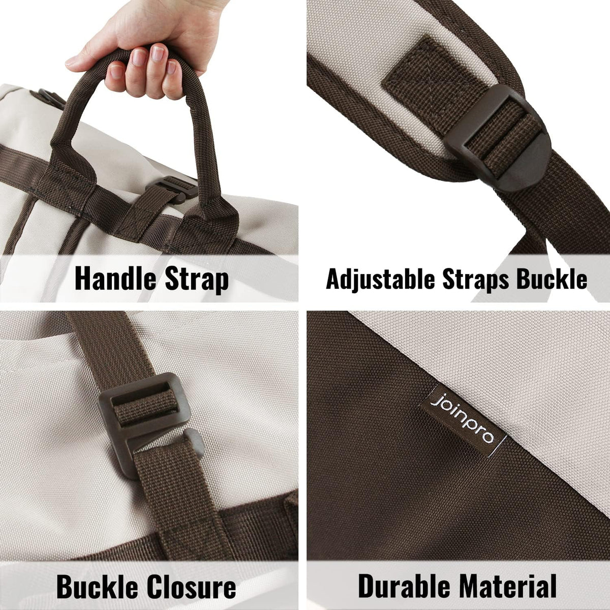 Laundry Bag Backpack 125L Extra Large, Heavy Duty 900D Coated Oxford Fabric, 3 Pockets Durable Travel Laundry Bags with Soft Padded Shoulder Straps for College Dorm, Apartment, Laundromat (Khaki)