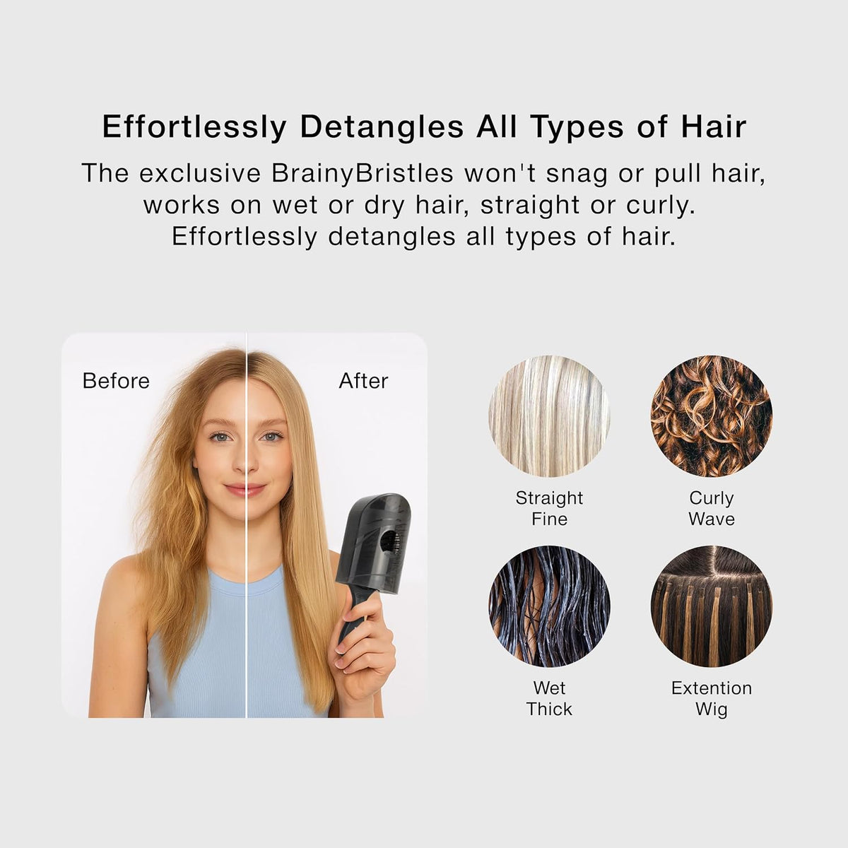 NuWay® Traveler® Patented Compact Hair Brush for Purse, Gym & Daily Carry - Gentle Detangling Brush for Wet or Dry Hair, Everyday Scalp Comfort (Black)