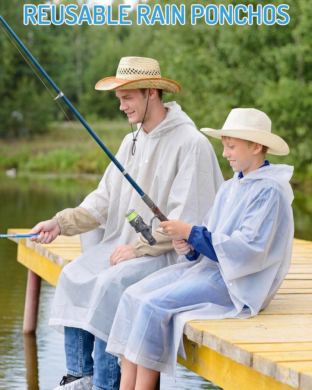 6pack Reusable Rain Poncho Adult