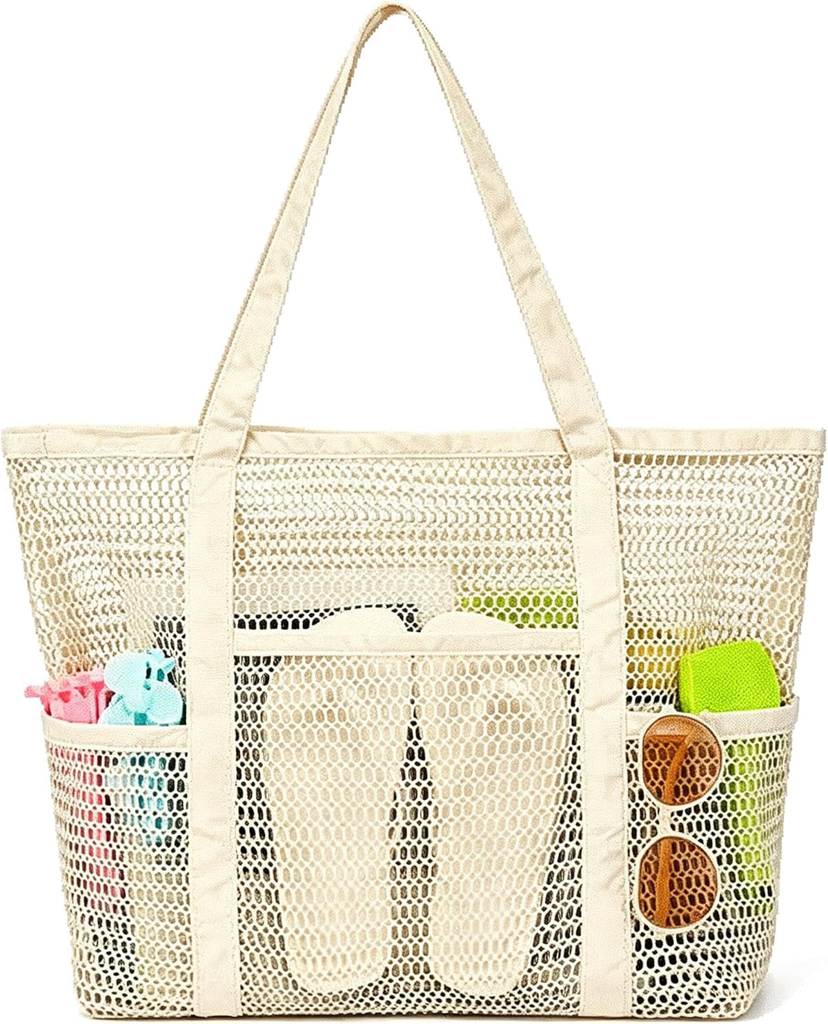 KELMALL XL Mesh Beach Tote, Sandproof Quick Dry Pool Vacation Bag