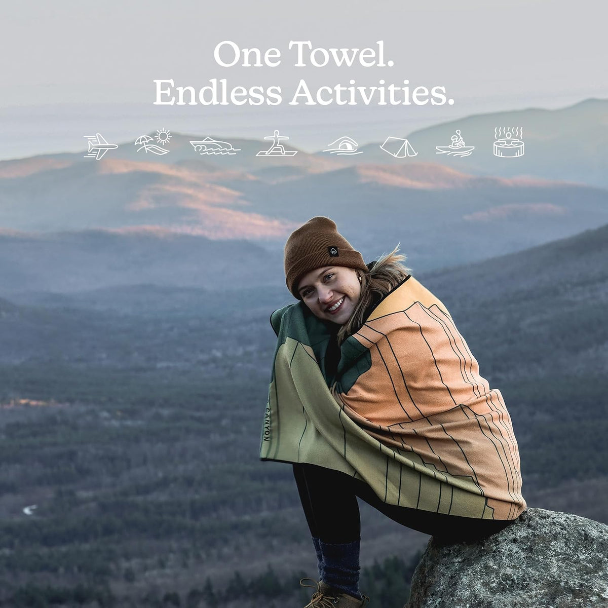 Nomadix Original Towel - National Parks- Perfect for Beach, Pool, Travel, Camping, Yoga - Made with Recycled Materials - Super Absorbent - Sand Resistant