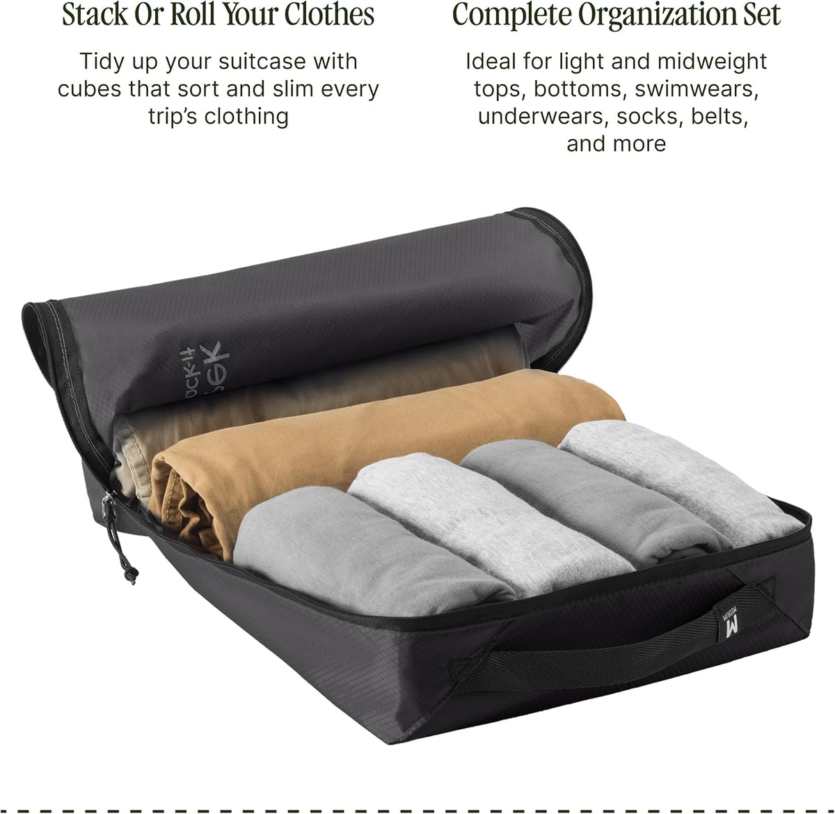 Eagle Creek Pack-It Isolate Cube Set, XS/S/M, 3 Piece Set, Black