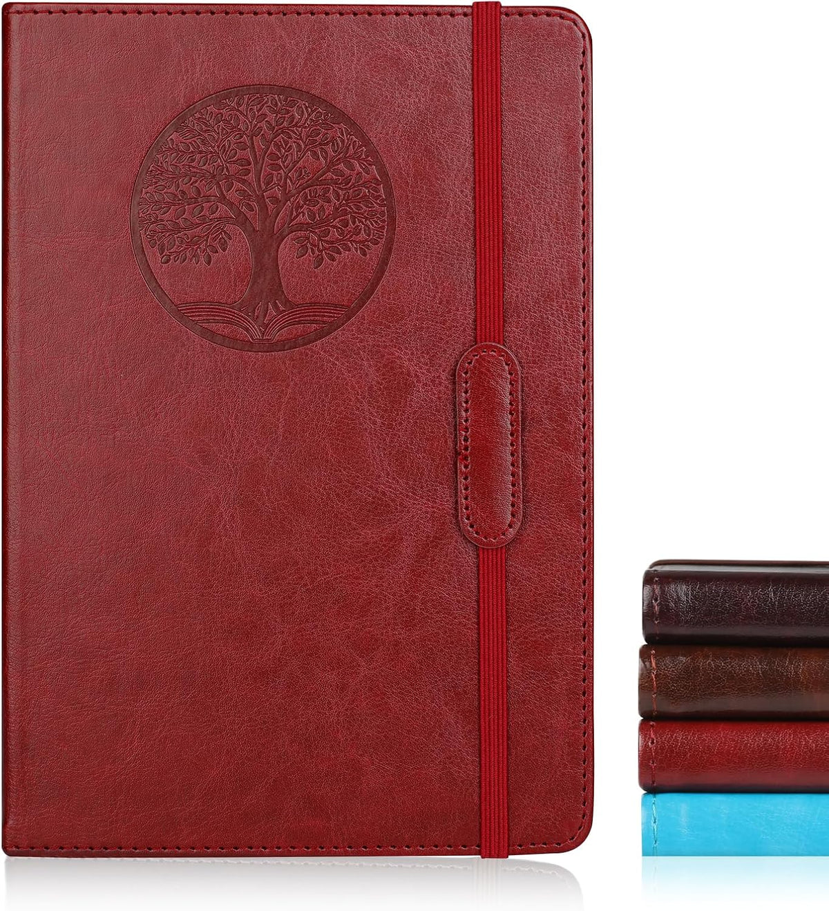 AZUREAL Journal for Women Men, Lined Journaling Notebooks A5 5.7x 8.3 In, Hardcover Leather Journal Diary 160 Pages, Journals for Writing, Travel, Business, Home & School (Wine Red)