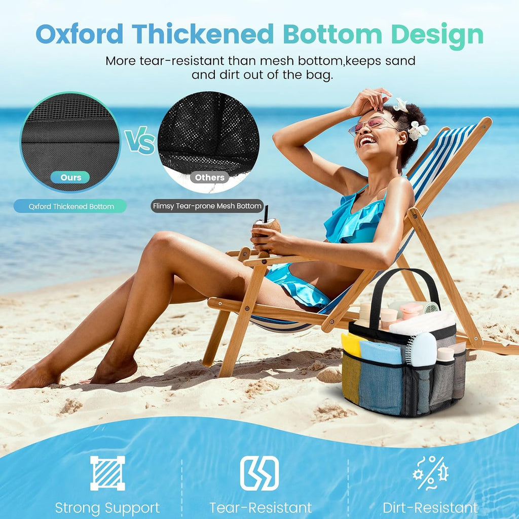 Mesh Shower Caddy Portable for College Dorm Room Essentials for Girls with 9 Pockets,Large-Capacity Shower Basket,Quick Dry Toiletry Tote Bag for Women,Outdoor Gym,Travel,Swim,Beach Camping Essentials