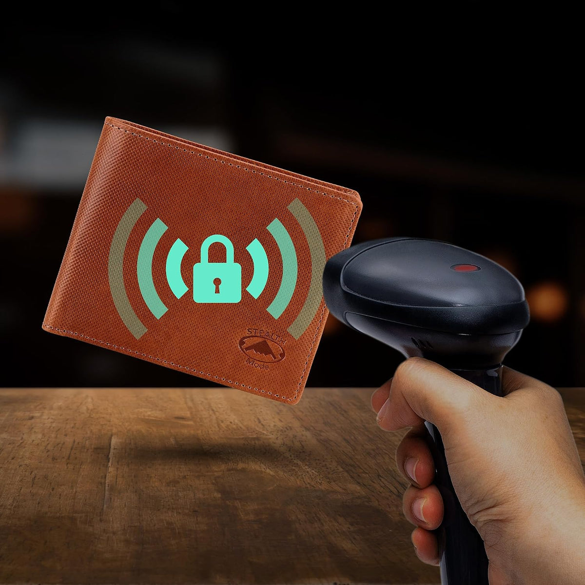 Stealth Mode Leather Bifold Wallet for Men With ID Window and RFID Blocking (Brown Crunch)