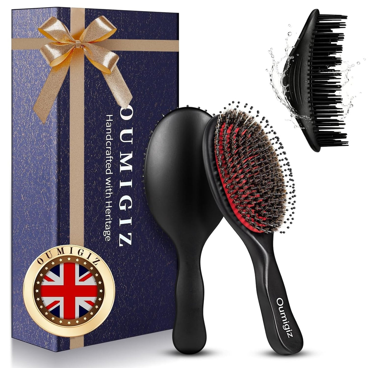 Small Boar Bristle Hair Brush British Craftsmanship Handmade