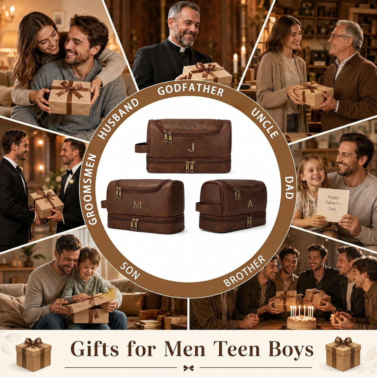 Personalized Toiletry Bag for Men, Initial Custom Gifts for Men