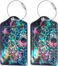 (2 Pack) Luggage Tag for Suitcases Leather Privacy Cover ID Label Travel