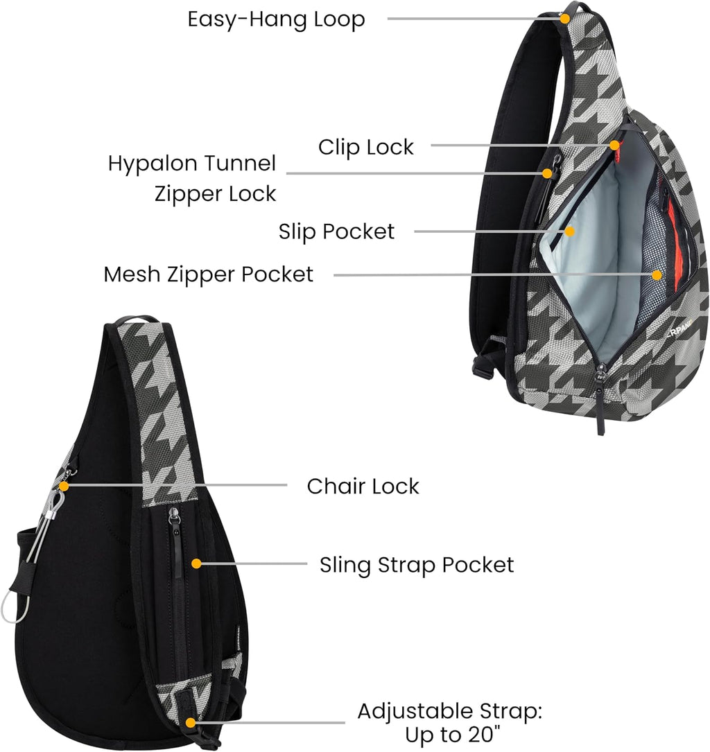 Sherpani Esprit, Anti Theft Sling Bag, Crossbody Backpack (Houndstooth)