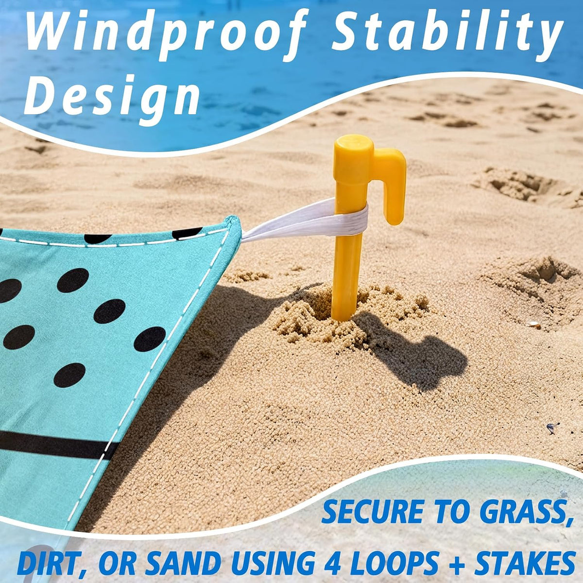 Waterproof Sandproof Beach Blanket Extra Large 79"x79"